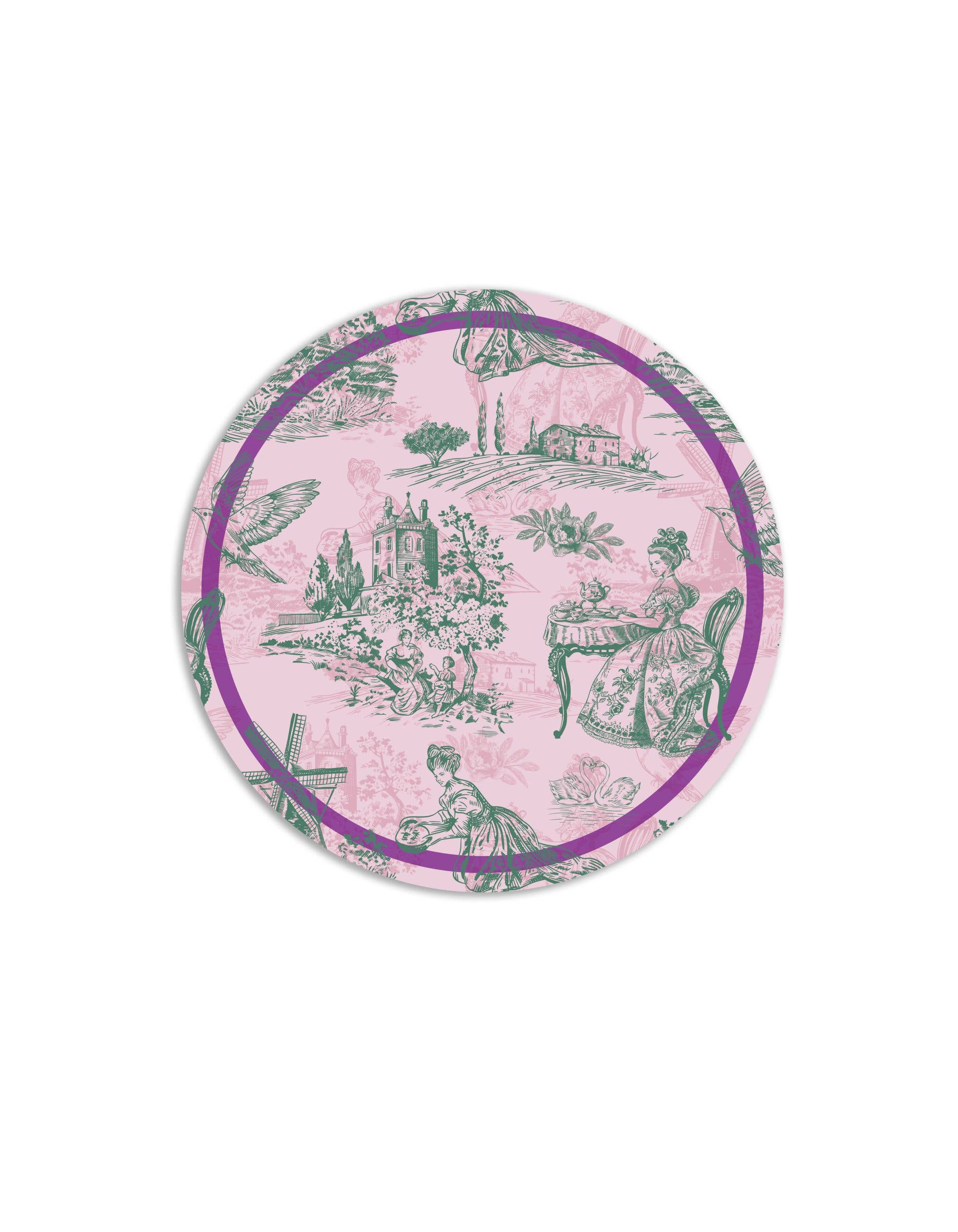 Toile Round Placemats - Set of 6