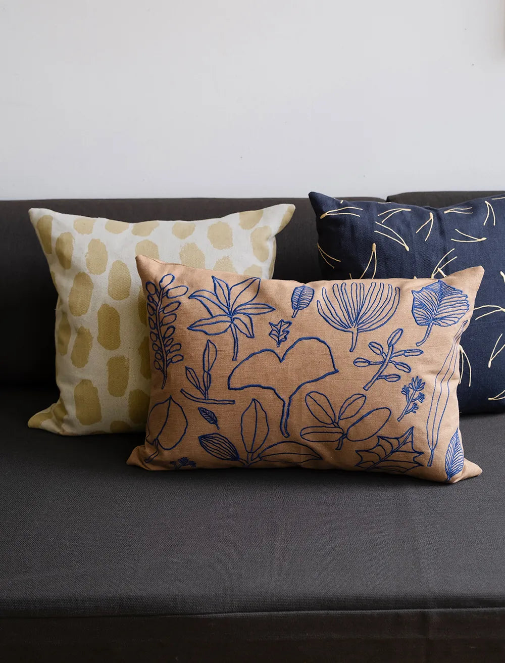 Botanic Leaves Embroidered Cushion 48X48 CM