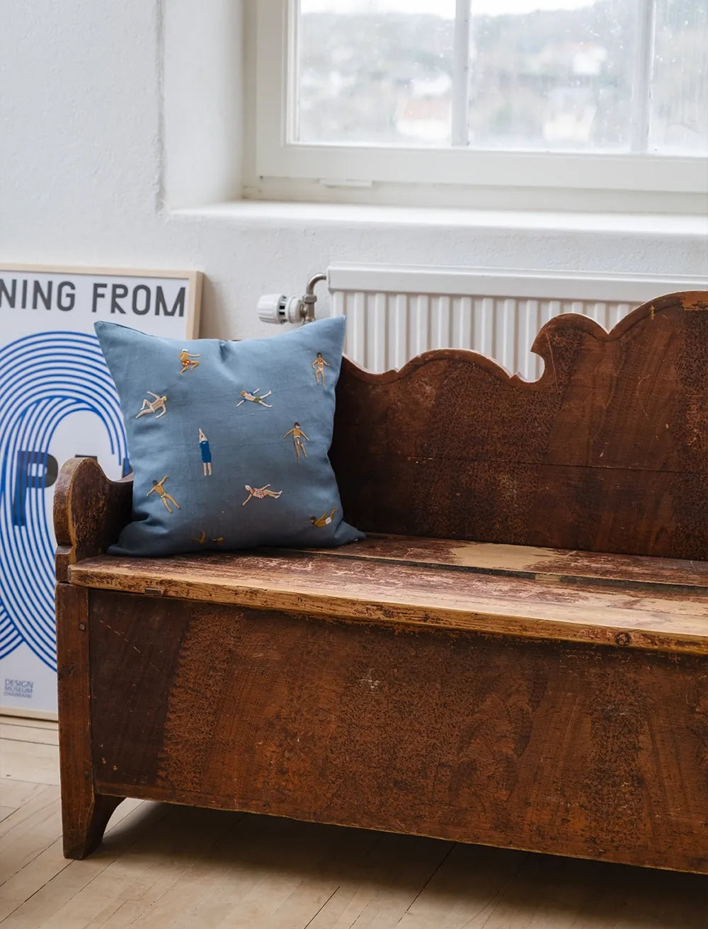 Swimmers Blue Embroidered Cushion 48X48 CM (Copy)