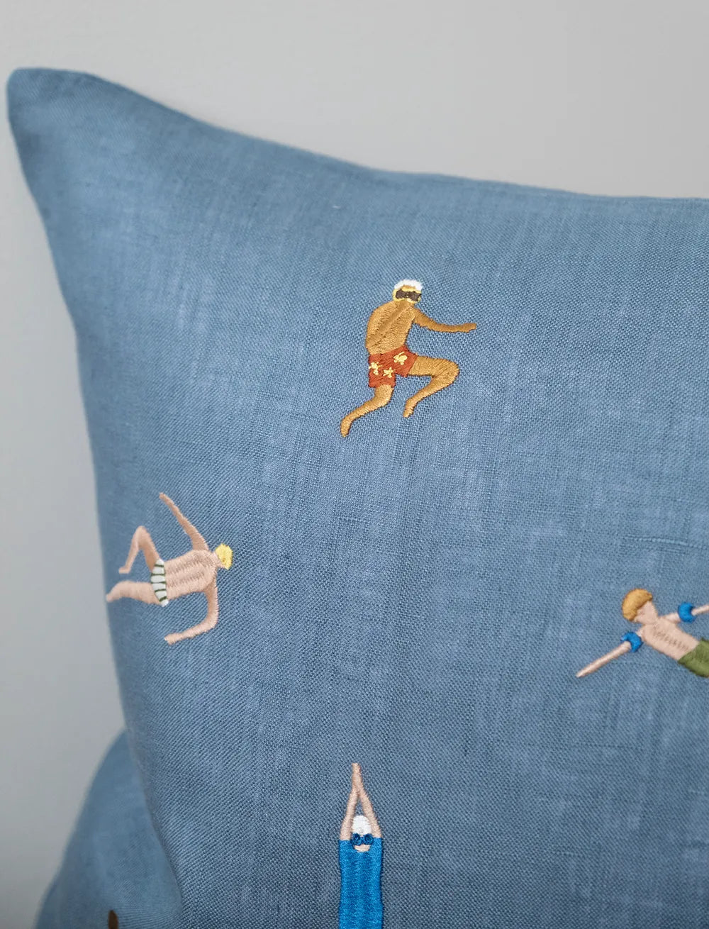 Swimmers Blue Embroidered Cushion 48X48 CM (Copy)