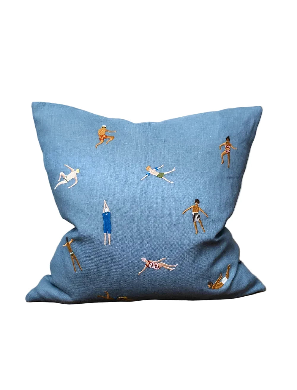 Swimmers Blue Embroidered Cushion 48X48 CM (Copy)