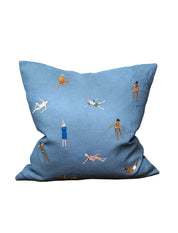 Swimmers Blue Embroidered Cushion 48X48 CM (Copy)