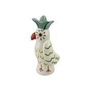 Naive soliflore with green bird motif