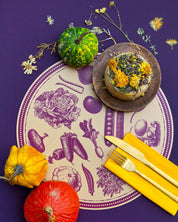 Vintage Vegetable Round Placemats - Set of 6