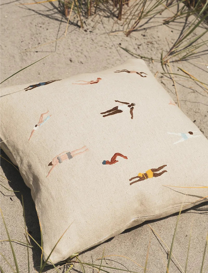 Swimmers Embroidered Cushion 48X48 CM