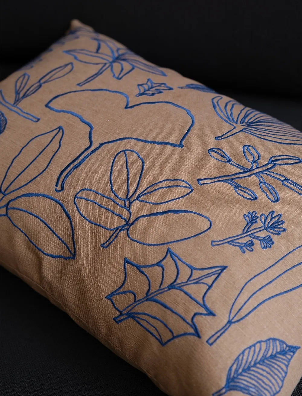 Botanic Leaves Embroidered Cushion 48X48 CM