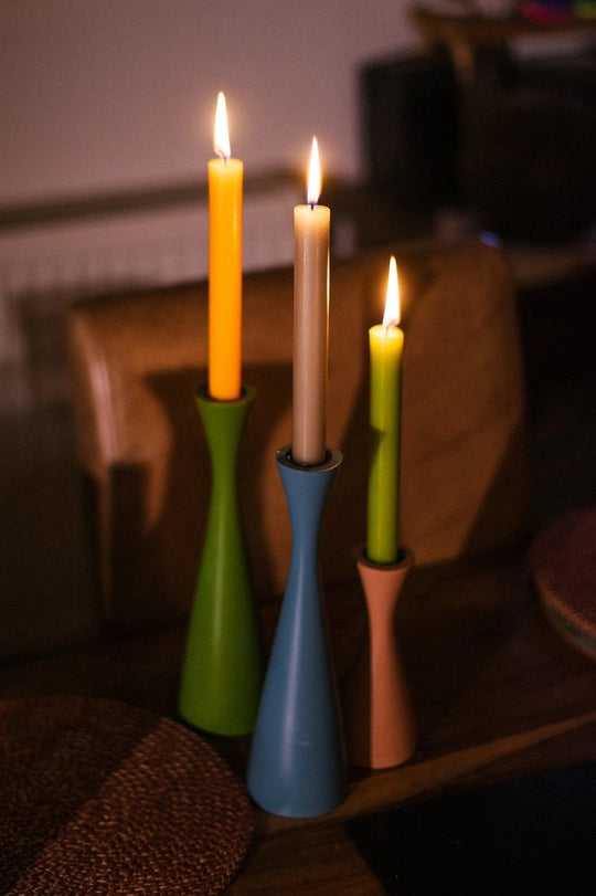 Tall Olive Green Candleholder