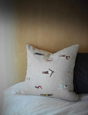 Swimmers Embroidered Cushion 48X48 CM