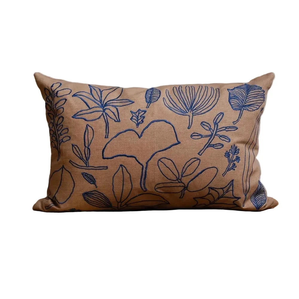 Botanic Leaves Embroidered Cushion 48X48 CM