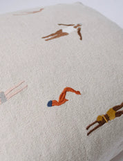 Swimmers Embroidered Cushion 48X48 CM