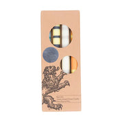 Striped Greens & Yellow Eco Candles - Gift Box of 4