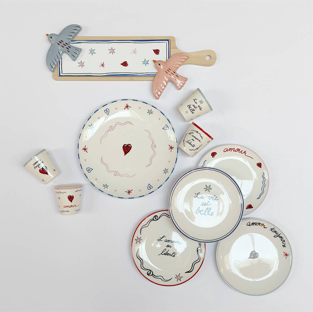Dessert plates "Amour en Liberté" - Set of 4