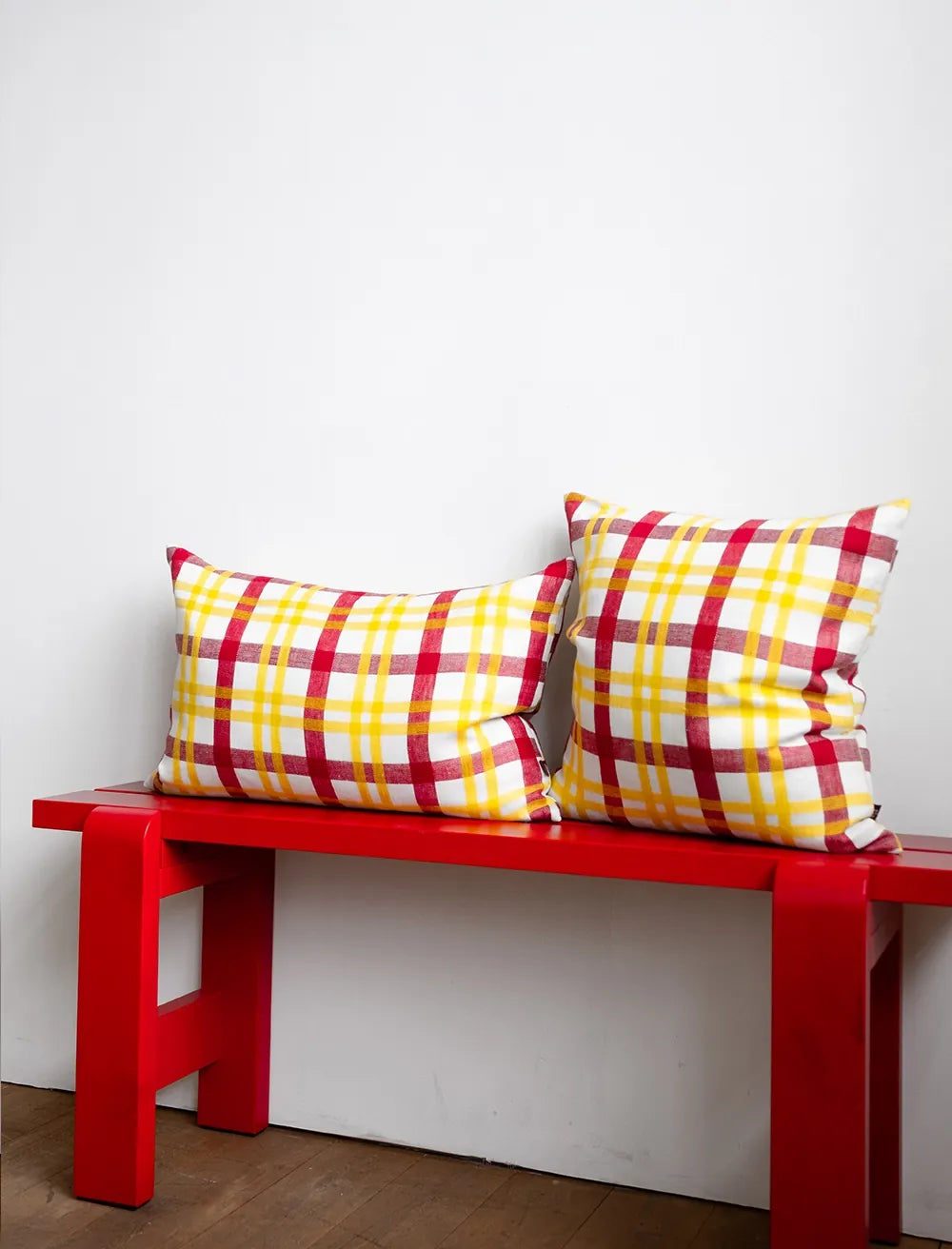 Grid Woven Yellow/Red Cushion 48x68 CM