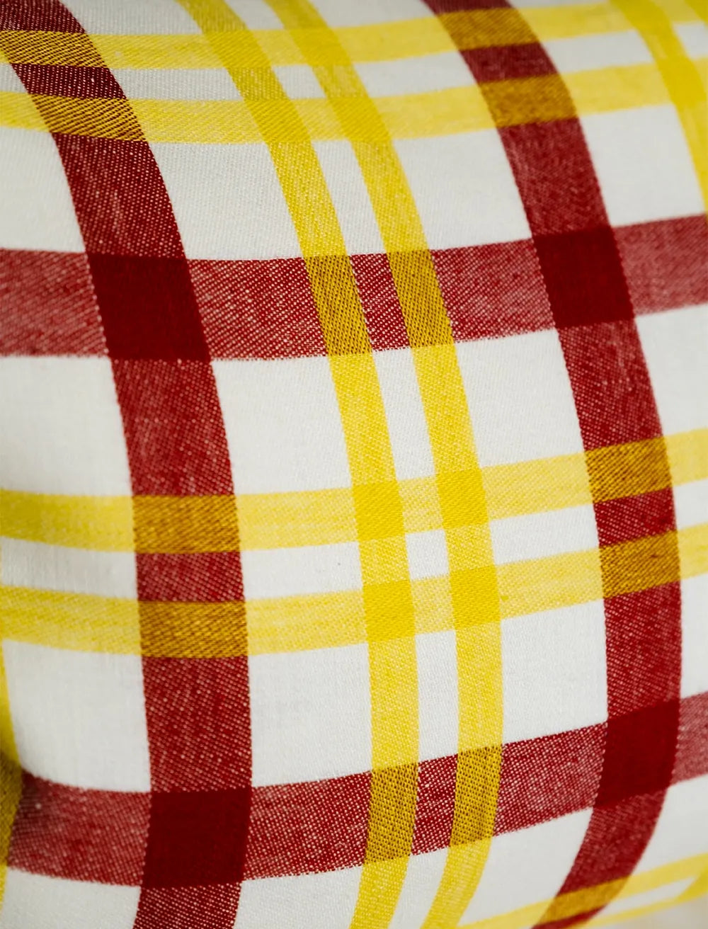 Grid Woven Yellow/Red Cushion 48x68 CM