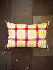Grid Woven Yellow/Red Cushion 48x68 CM