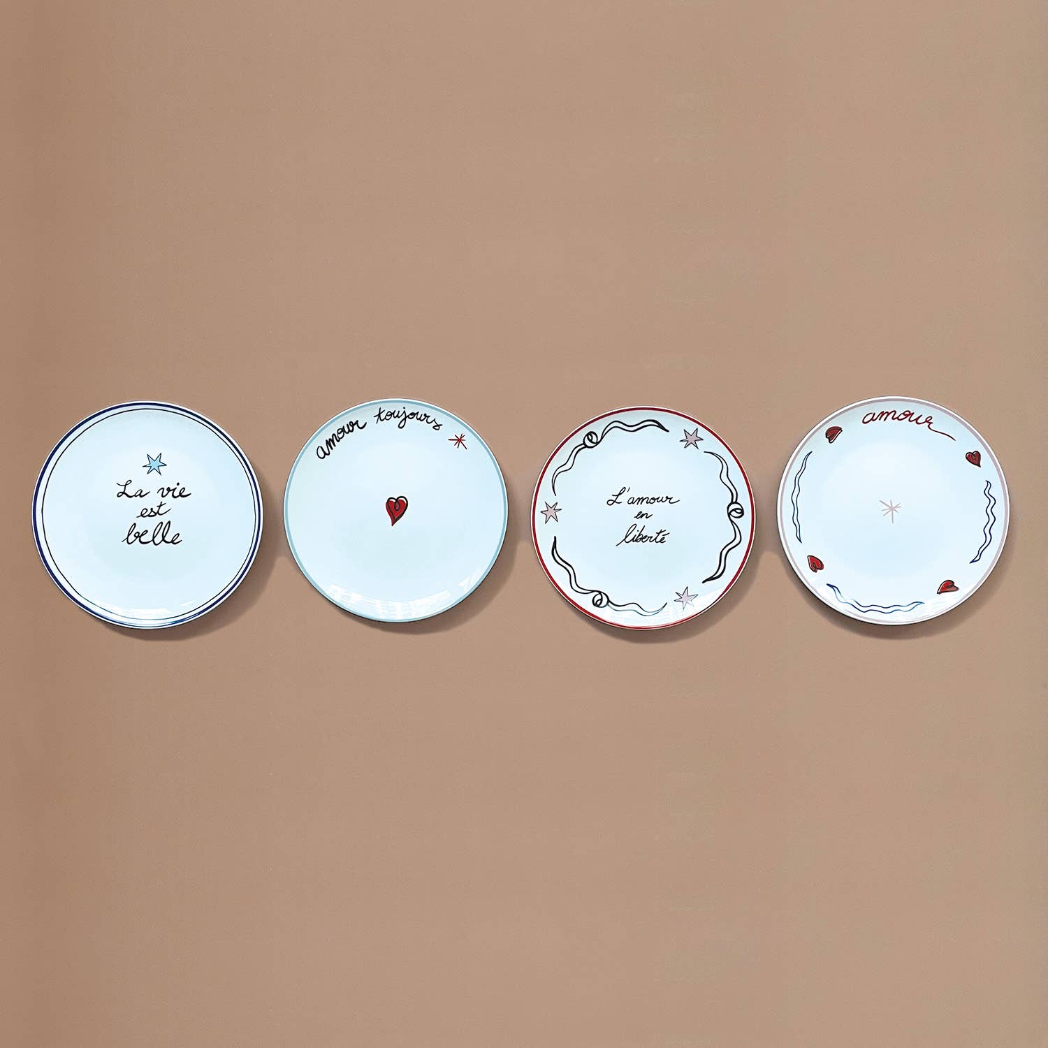 Dessert plates "Amour en Liberté" - Set of 4