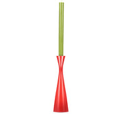 Tall Oriental Red Candleholder