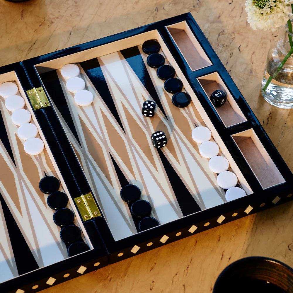 Lacquered Backgammon | Black