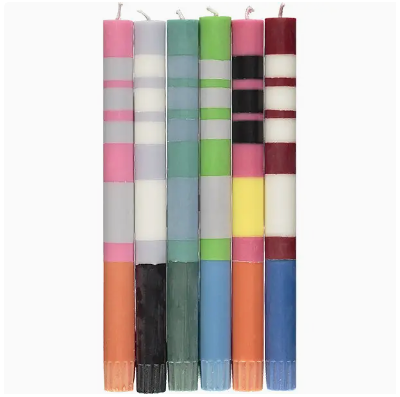 Candles Striped Mixed - Gift Box of of 6