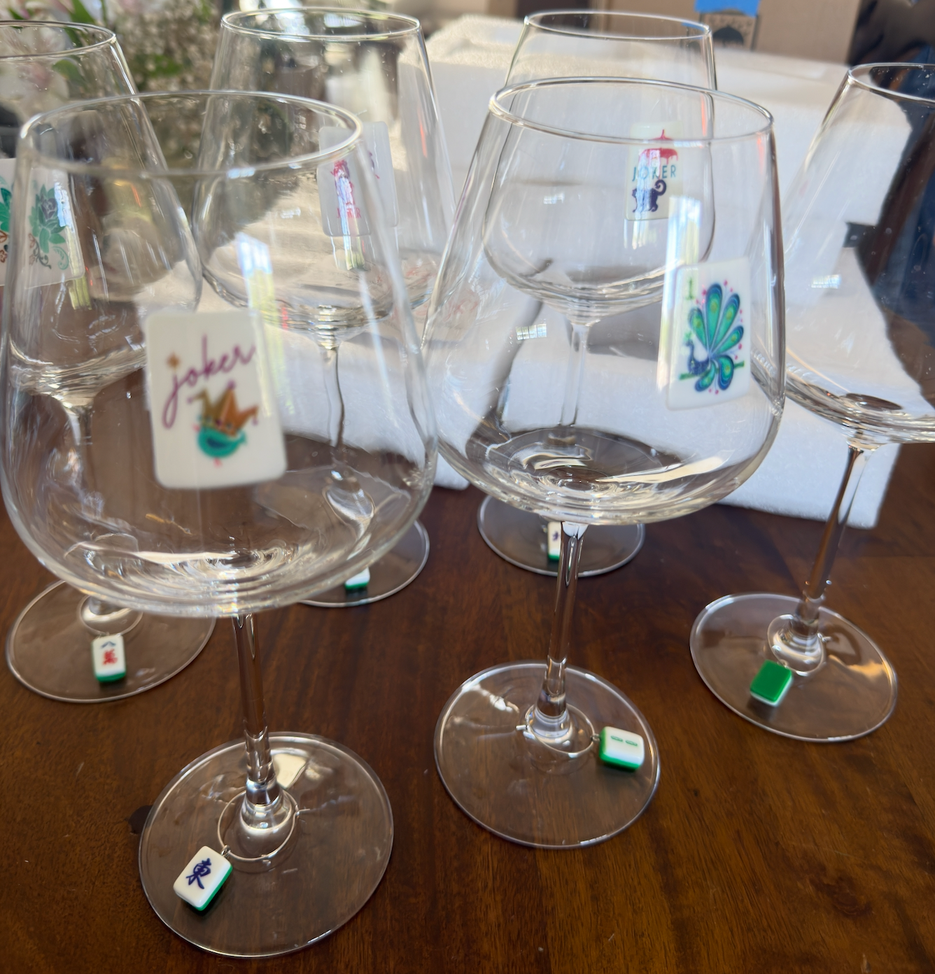 Mahjong Wine Glasses - Set of 6