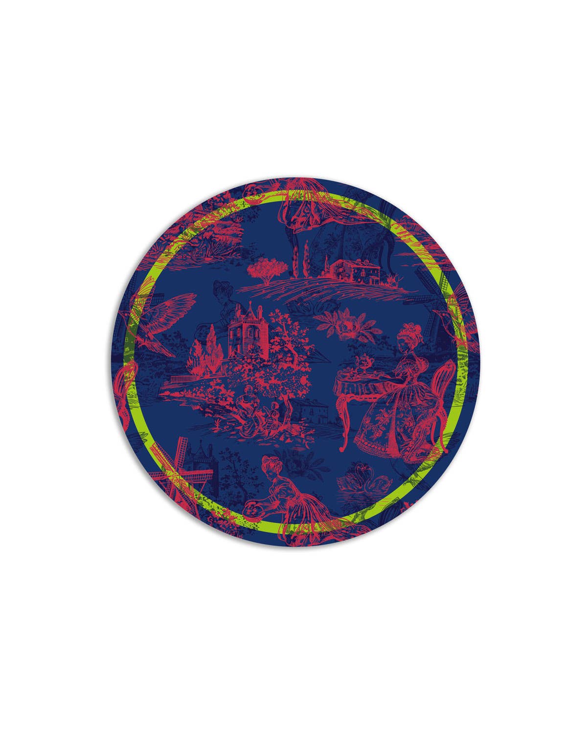 Toile Round Placemats - Set of 6