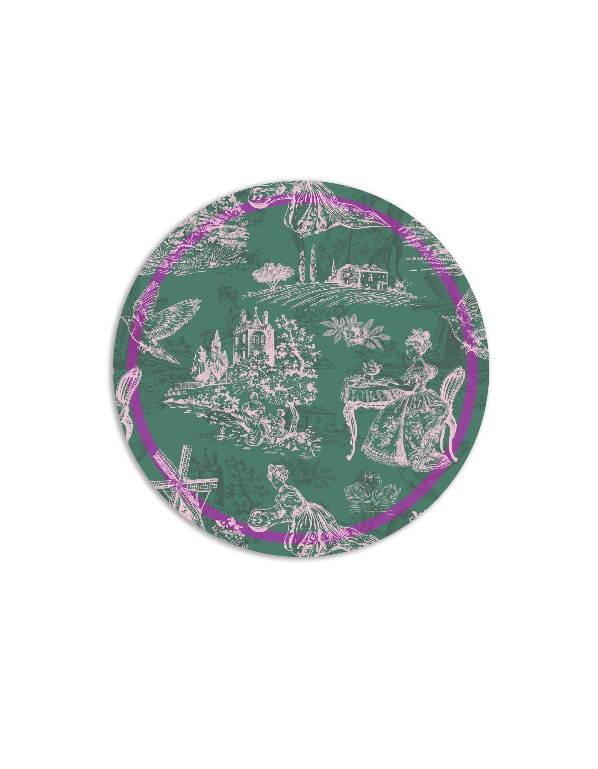 Toile Round Placemats - Set of 6