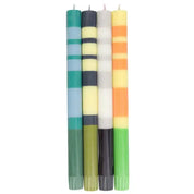 Striped Greens & Yellow Eco Candles - Gift Box of 4