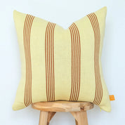 Warm Multi Stripe Pillow – Soft Citron & Rust